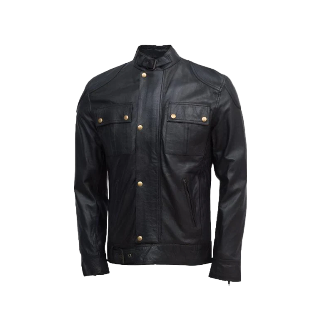 Men Lightweight Soft Black Sheepskin Jacket