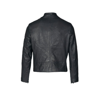 Men’s Black Tanned Lambskin Cafe Racer Jacket
