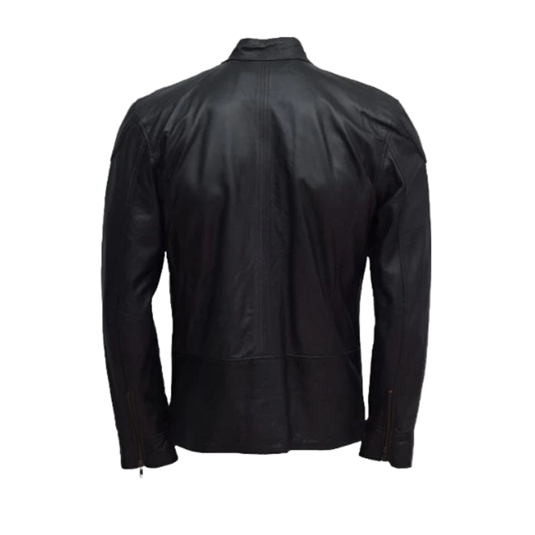 Men Lightweight Soft Black Sheepskin Jacket