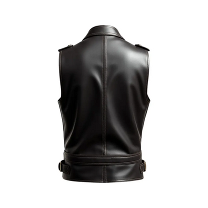 Men’s Premium Black Leather Vest
