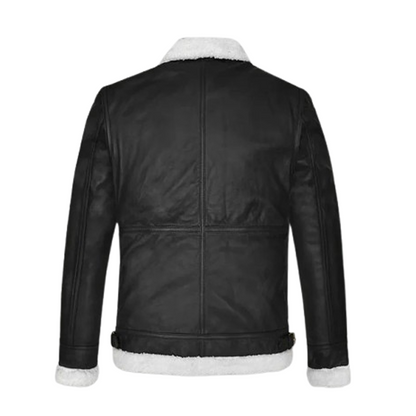 Mens B3 Aviator Black Leather Jacket