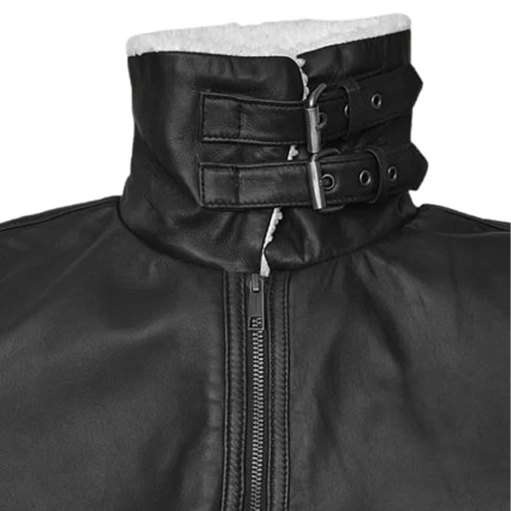 Mens B3 Aviator Black Leather Jacket