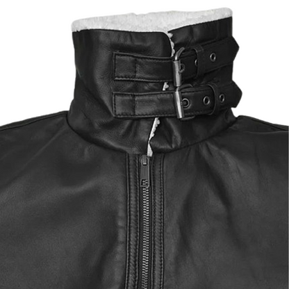 Mens B3 Aviator Black Leather Jacket