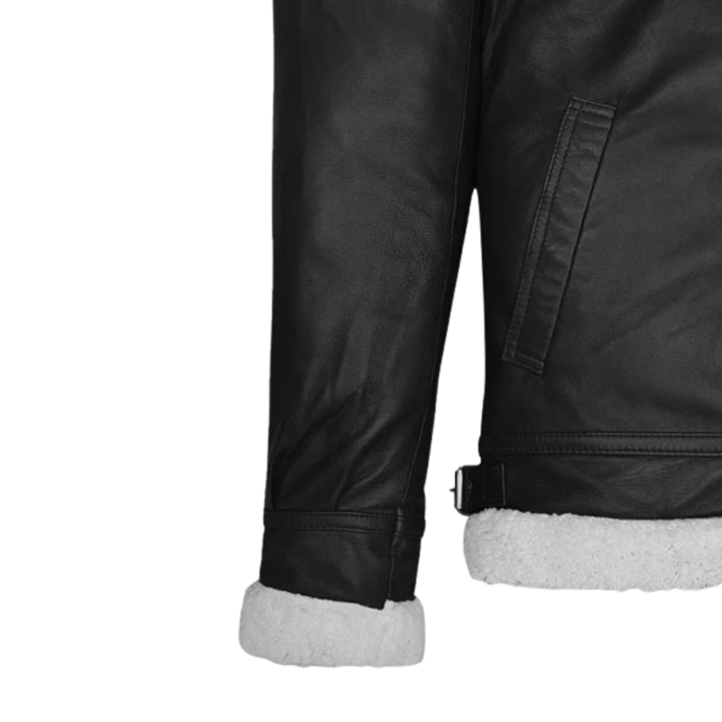 Mens B3 Aviator Black Leather Jacket