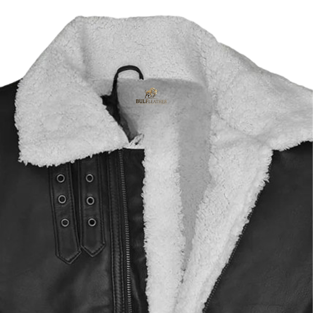 Mens B3 Aviator Black Leather Jacket