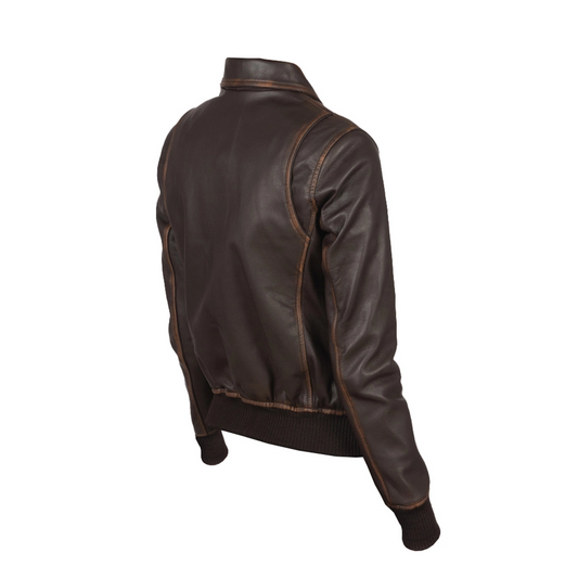 Women A-2 Brown Leather Jacket
