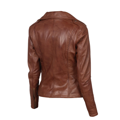 Women Elegant Asymmetrical Moto Jacket