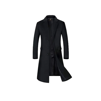Winter Mens Black Gentlemen Trench Coat