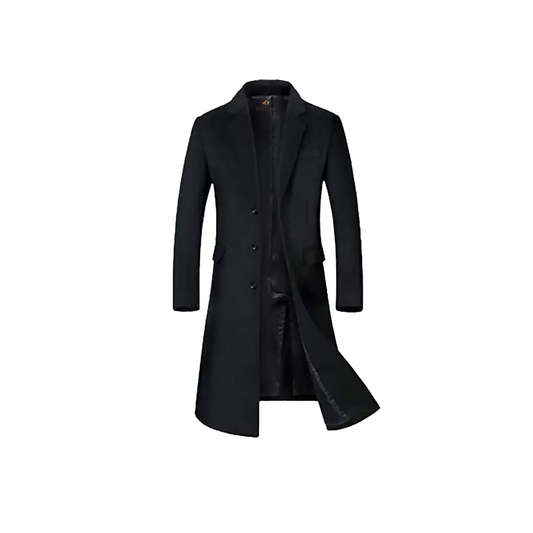 Winter Mens Black Gentlemen Trench Coat