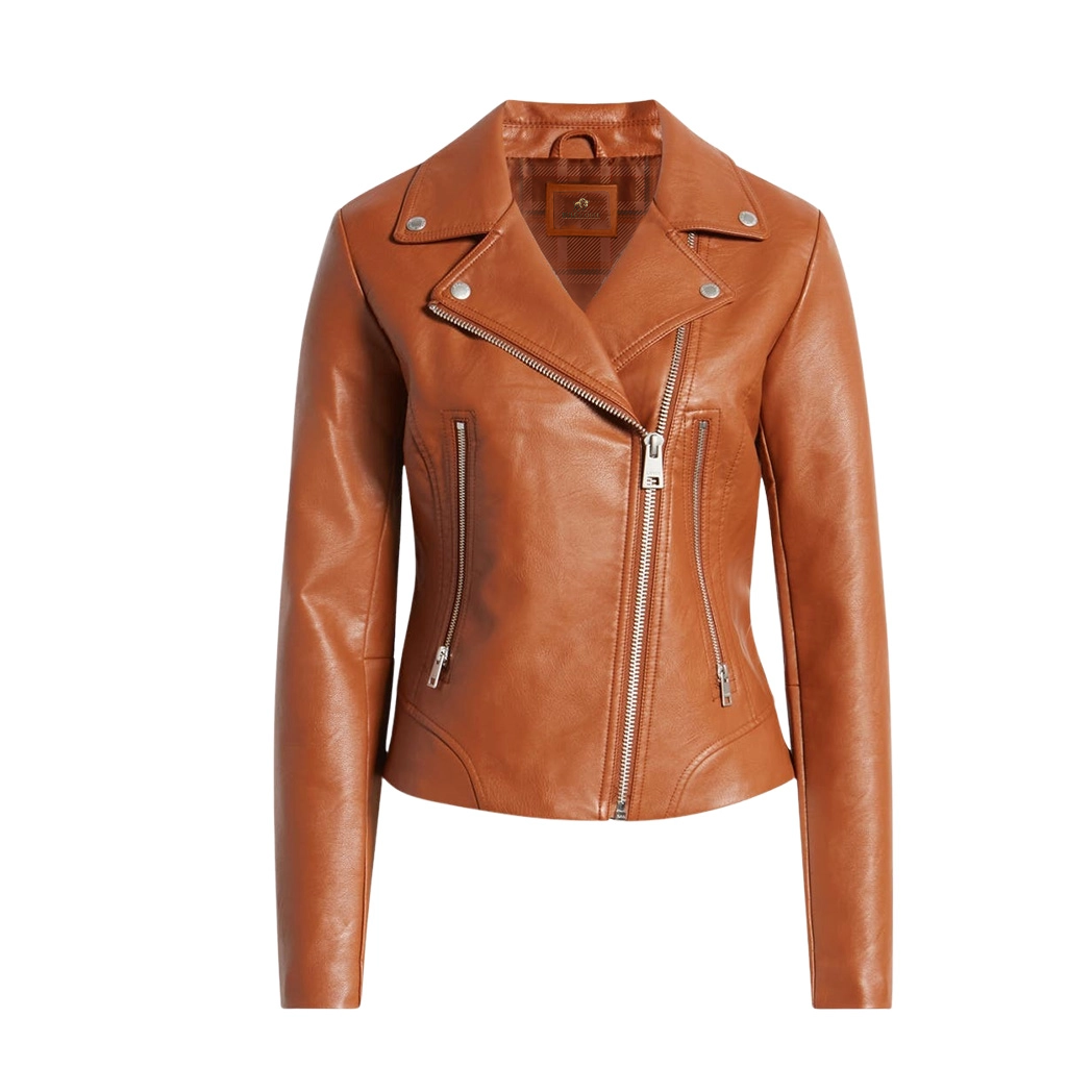 Women Real Brown Leather Jacket