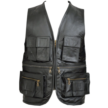 Men’s Vintage Brown Biker Leather Vest