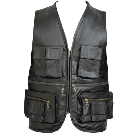 Men’s Vintage Brown Biker Leather Vest