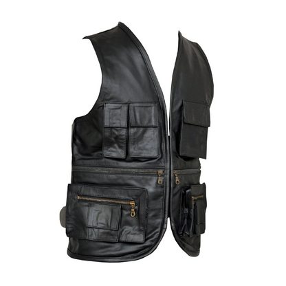 Men’s Vintage Brown Biker Leather Vest