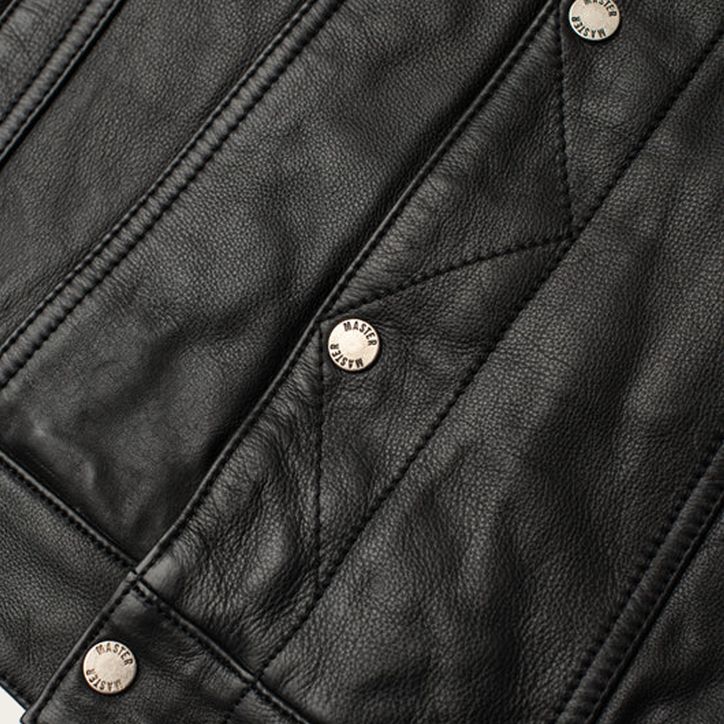 Men’s Black Full Grain Cowhide Leather Vest