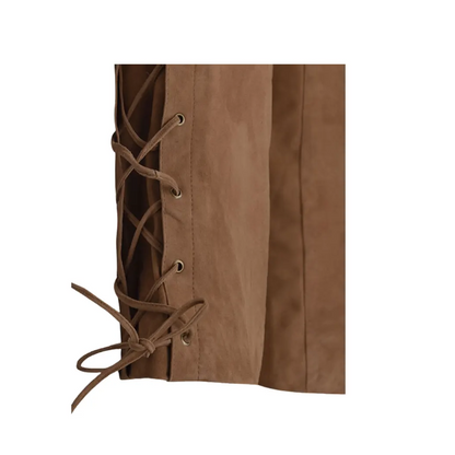 Mens Brown Suede Leather Pants