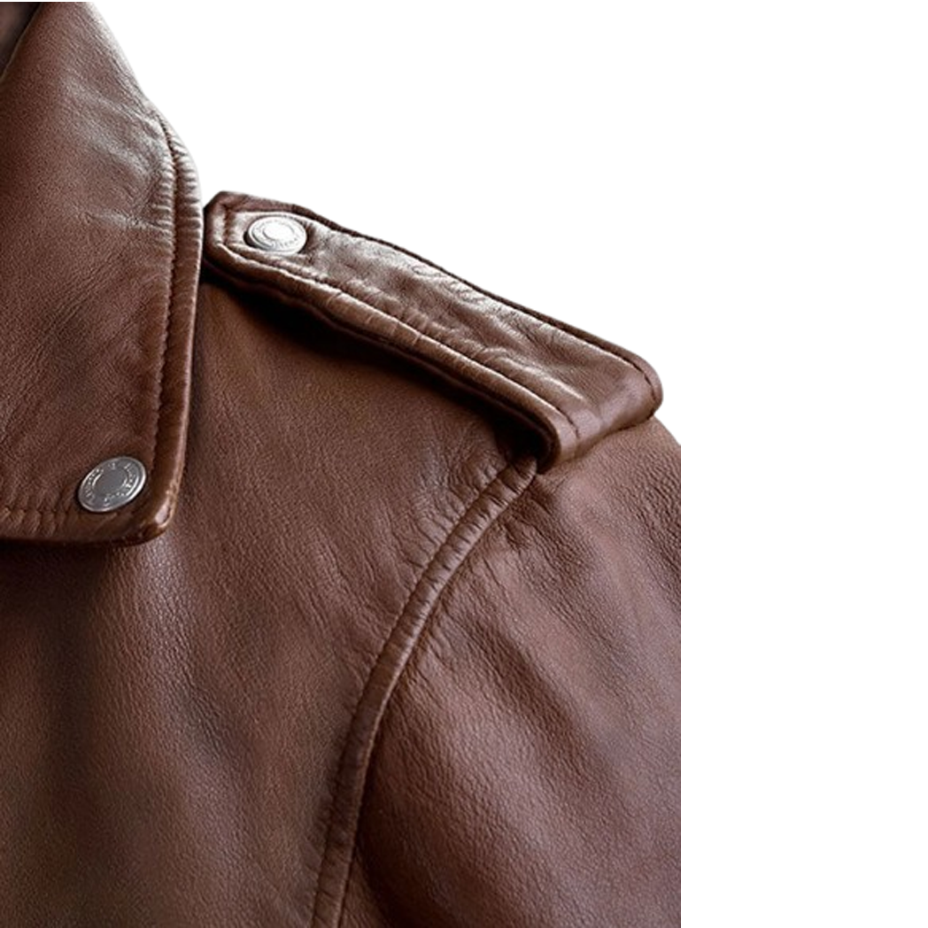 Mens Beast Spanish Brown Biker Leather Jacket