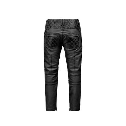 Mens Charcoal Leather Pants