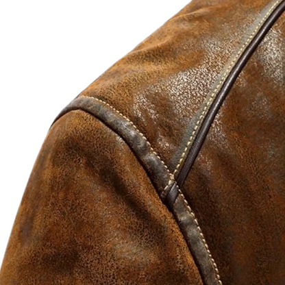 Men’s Vintage Standing Collar Brown Winter Coat