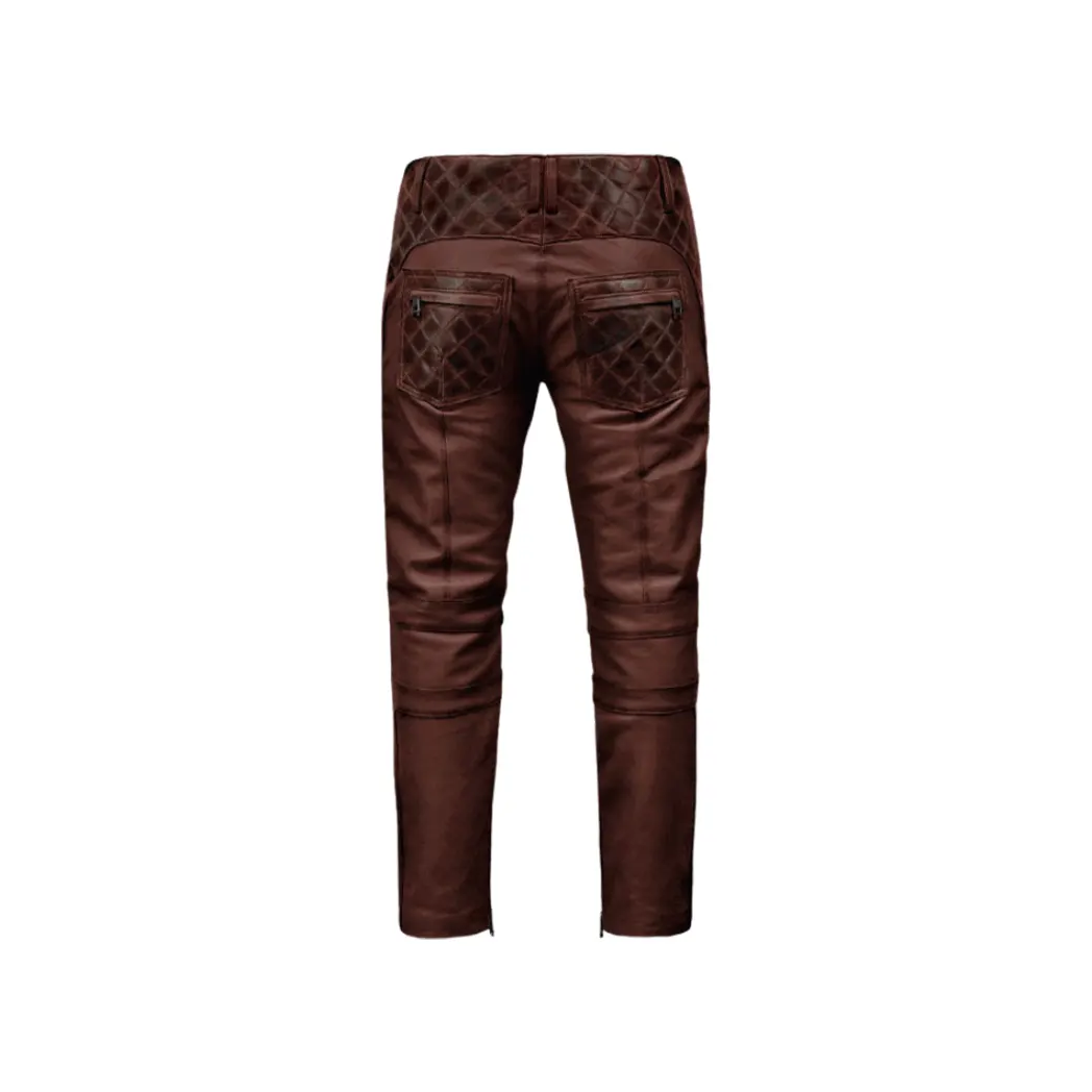 Mens Maroon Leather Pants