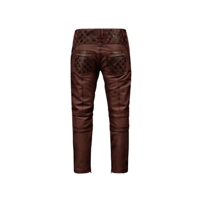 Mens Maroon Leather Pants