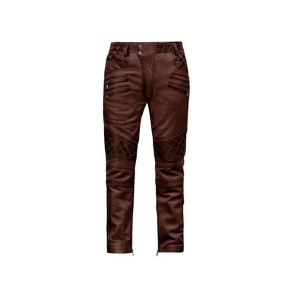 Mens Maroon Leather Pants