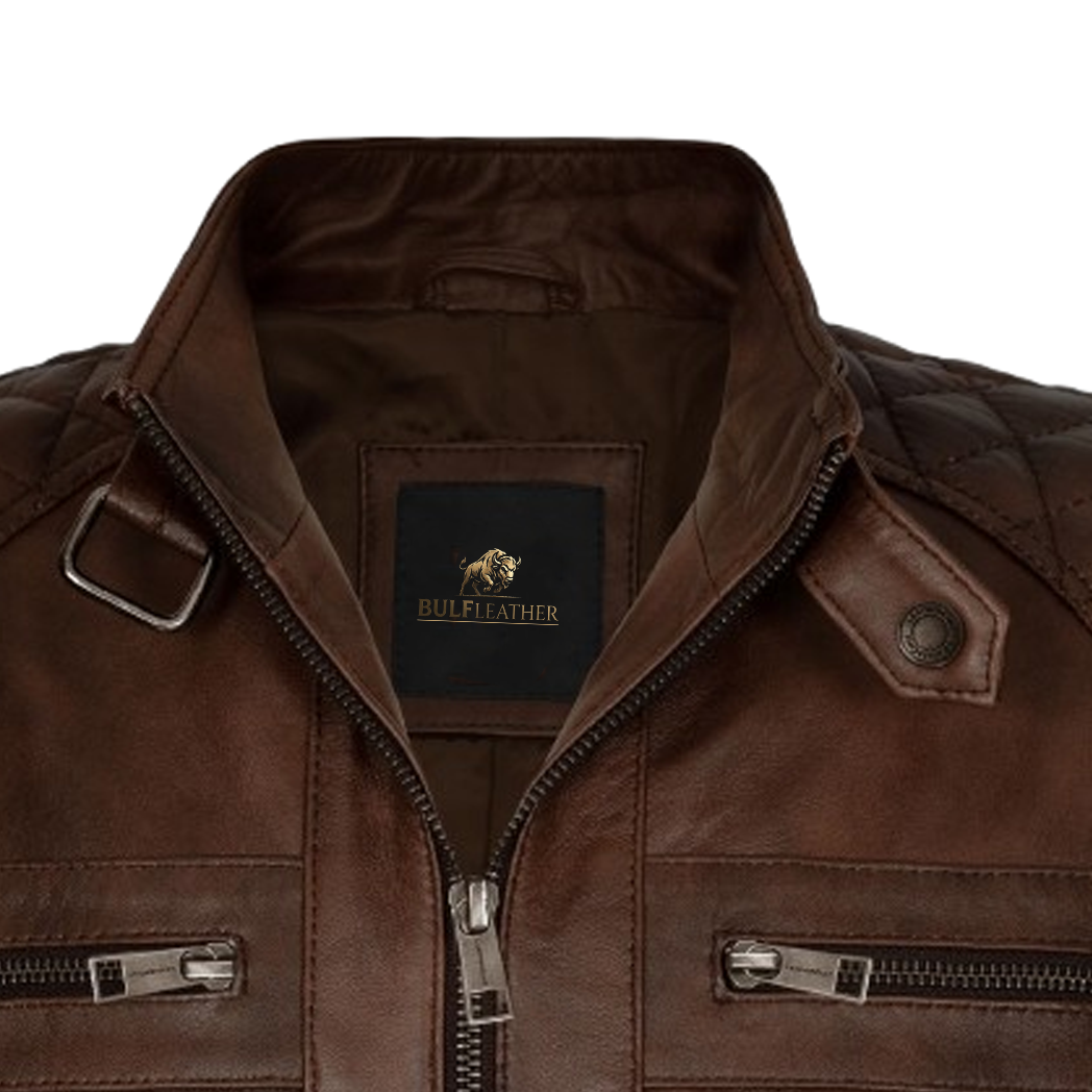 Mens Spanish Brown Leather Jacket