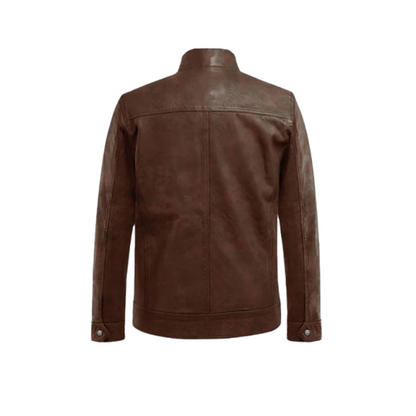 Mens Thunder Storm Spanish Brown Biker Leather Jacket