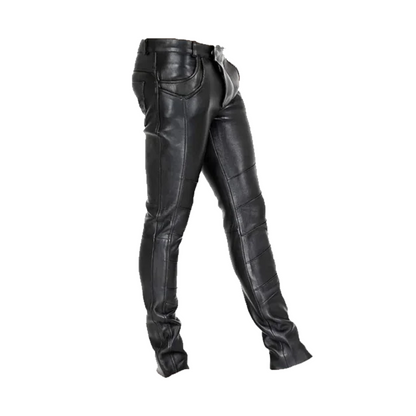 Mens Stylish Black Leather Pants