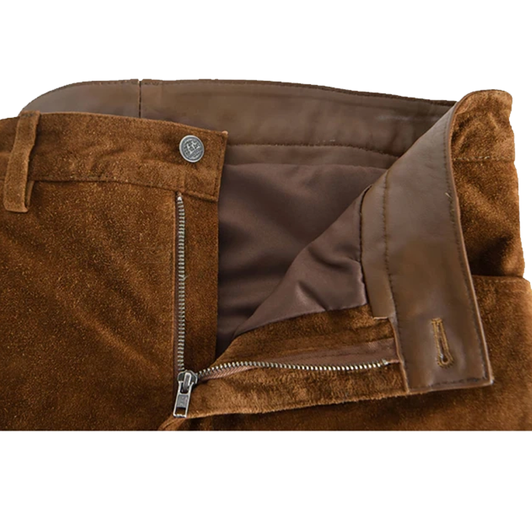 Men’s Biker Style Suede Leather Pants