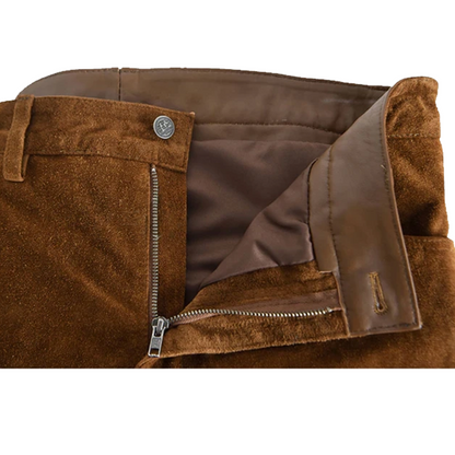 Women's Biker Style Suede Leather Pants