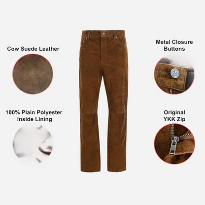 Men’s Biker Style Suede Leather Pants