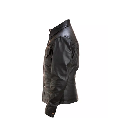 Black Women's Leather Shirt