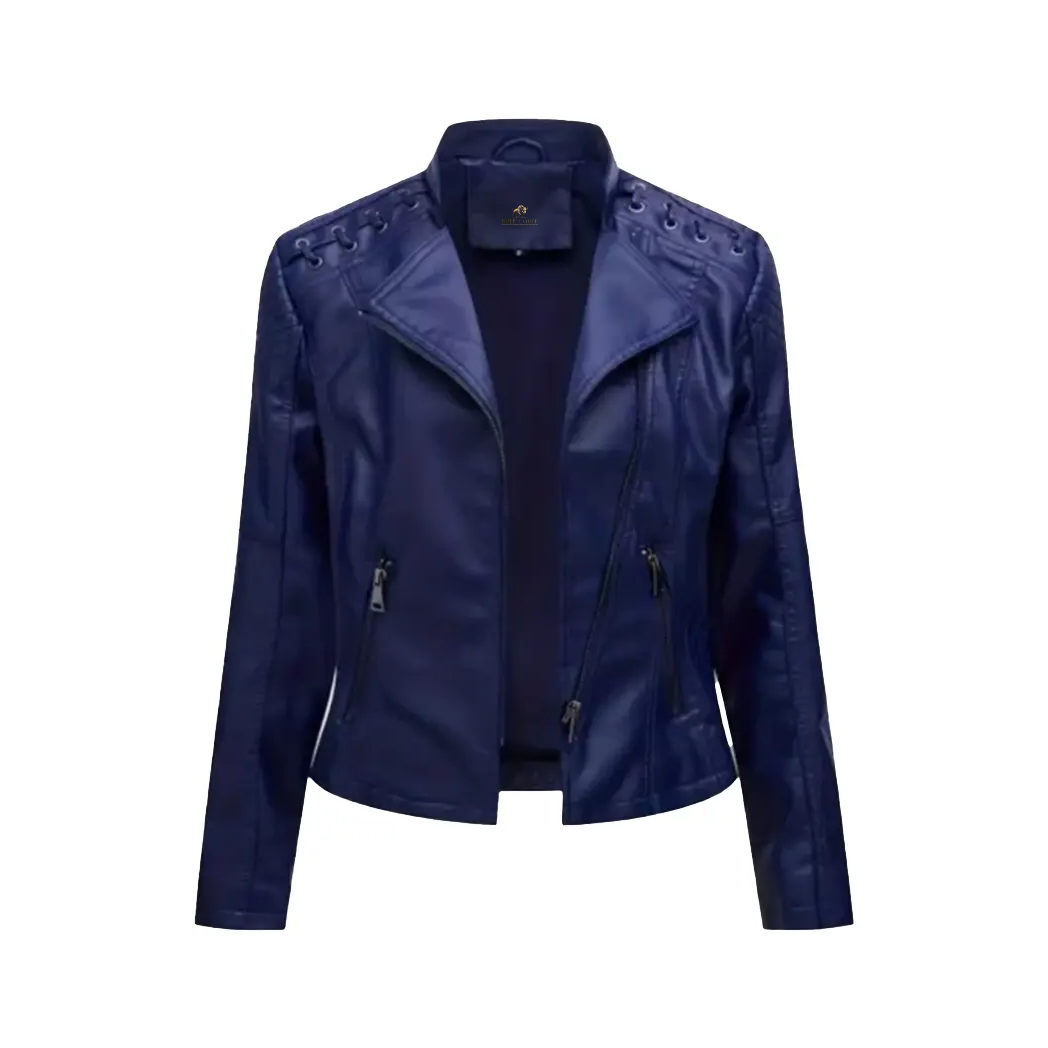 Women Fitted Moto Leather Jacket