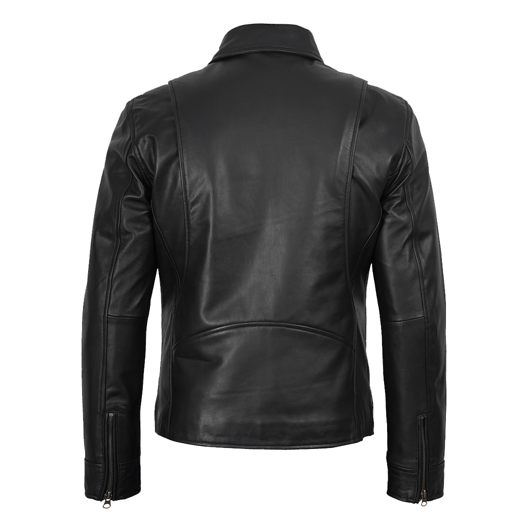 Men’s Harrington Style Black Leather Jacket