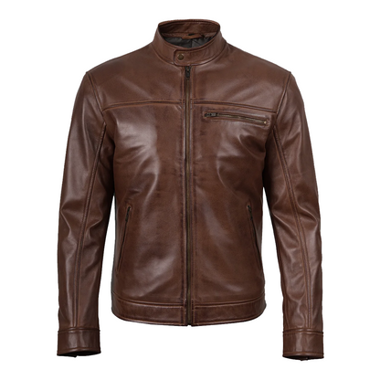 Mens Real Leather Biker Leather Jacket