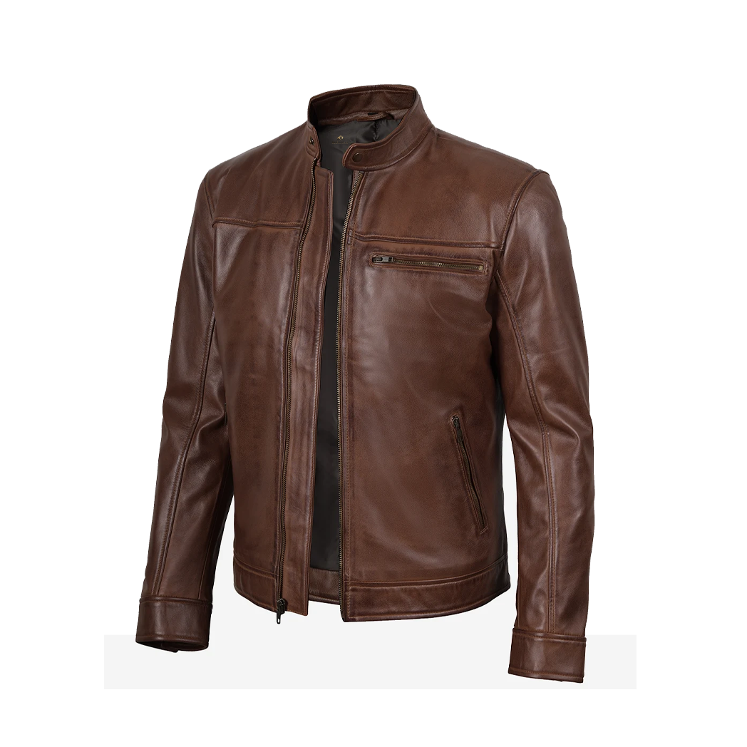 Mens Real Leather Biker Leather Jacket