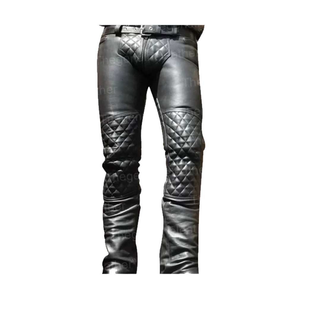 Men’s Skinny Slim Fit Leather Pants