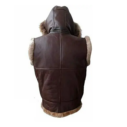RAF B3 Brown Leather Fur Vest