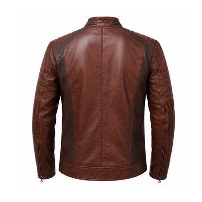 Distressed Cafe Racer Vintage Leather Jacket