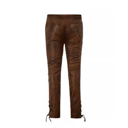 Cowboy Lace up Leather Pants