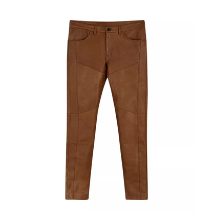 Mens Noach Brown Leather Pants