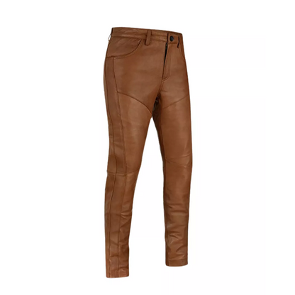 Mens Noach Brown Leather Pants