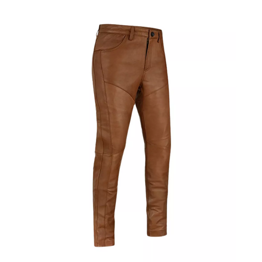 Mens Noach Brown Leather Pants