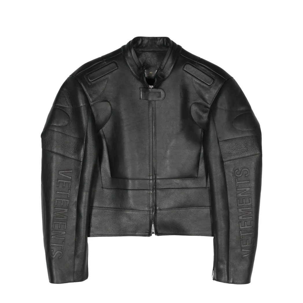 Mens Vetements Securite Black leather Jacket