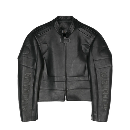 Mens Vetements Securite Black leather Jacket