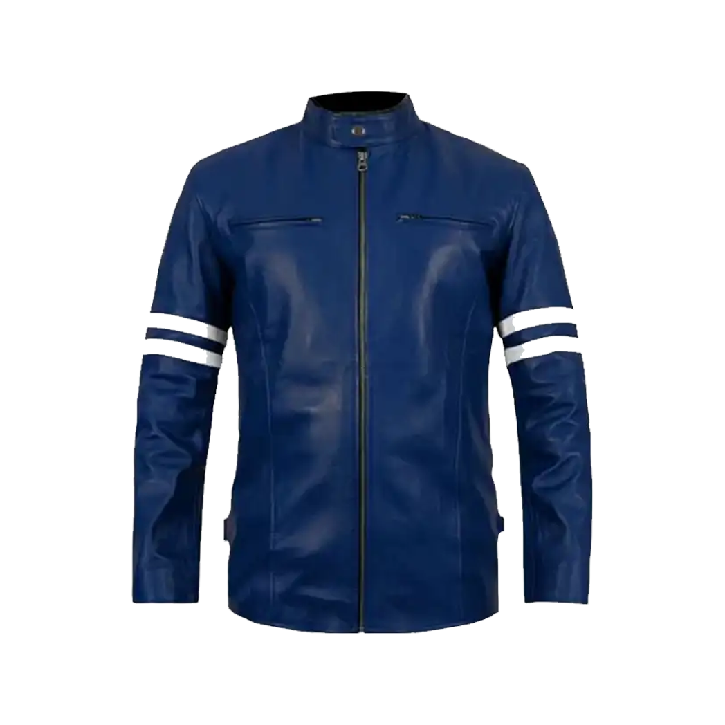 Men’s Rich Blue Leather Jacket