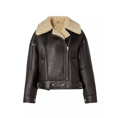 Women B3 RAF Aviator Shearling Leather Jacket