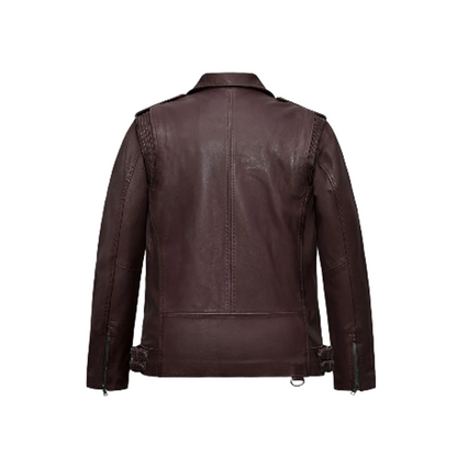 Mens Falcon Burgundy Rider Leather Jacket
