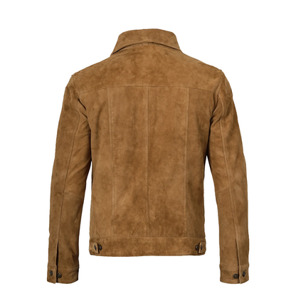 Men’s Real Suede Tan Trucker Style Jacket