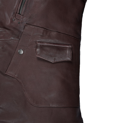 Mens Falcon Burgundy Rider Leather Jacket